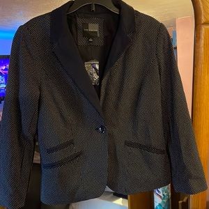 “The Limited” Navy and white polka dot suit jacket!